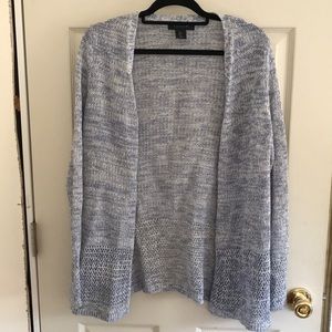 Light blue and white Tahari cardigan